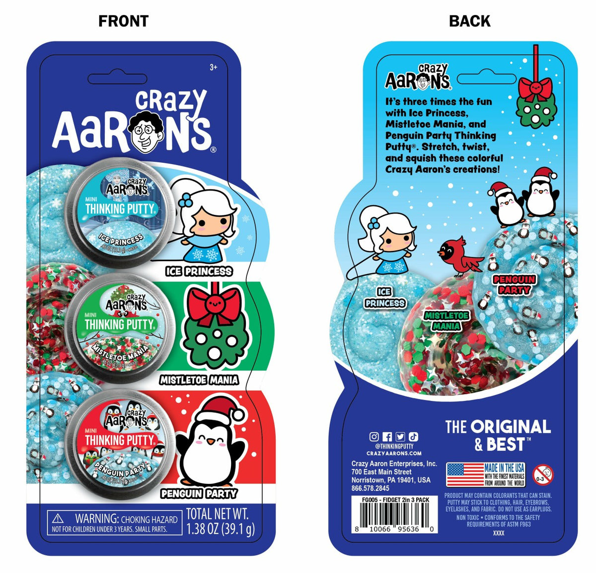 Christmas 2" Fidget Three Pack
